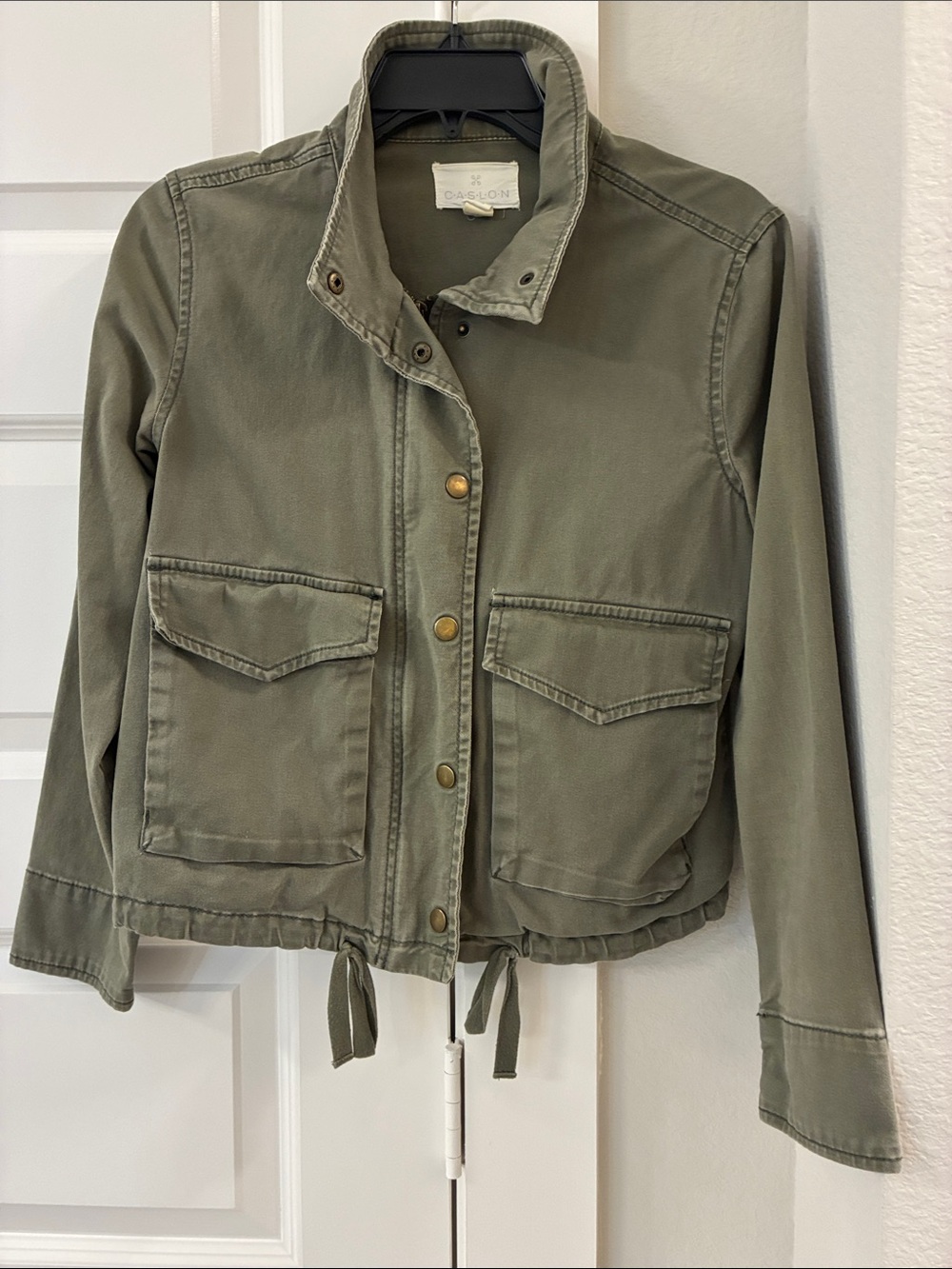 Caslon Olive Utility Jacket - Women's Drawstring Field Coat